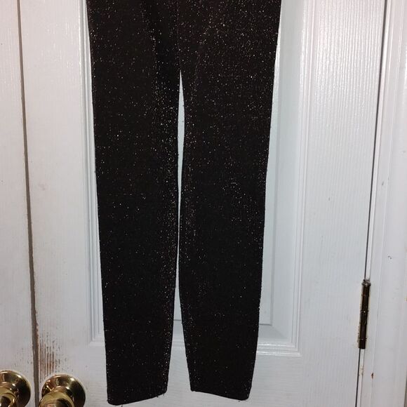 Aeropostale black with gold glitter slimmer leggings tights  Sz Xs - Picture 5 of 6